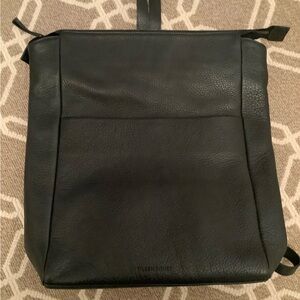 Eileen Fisher textured Italian leather backpack in black.